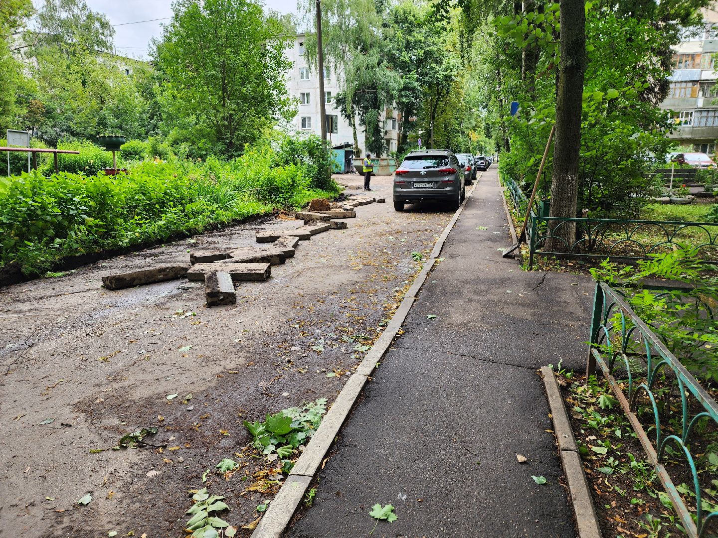 Одинцово, двор, благоустройство, ремонт, тротуар, асфальт, бордюр,