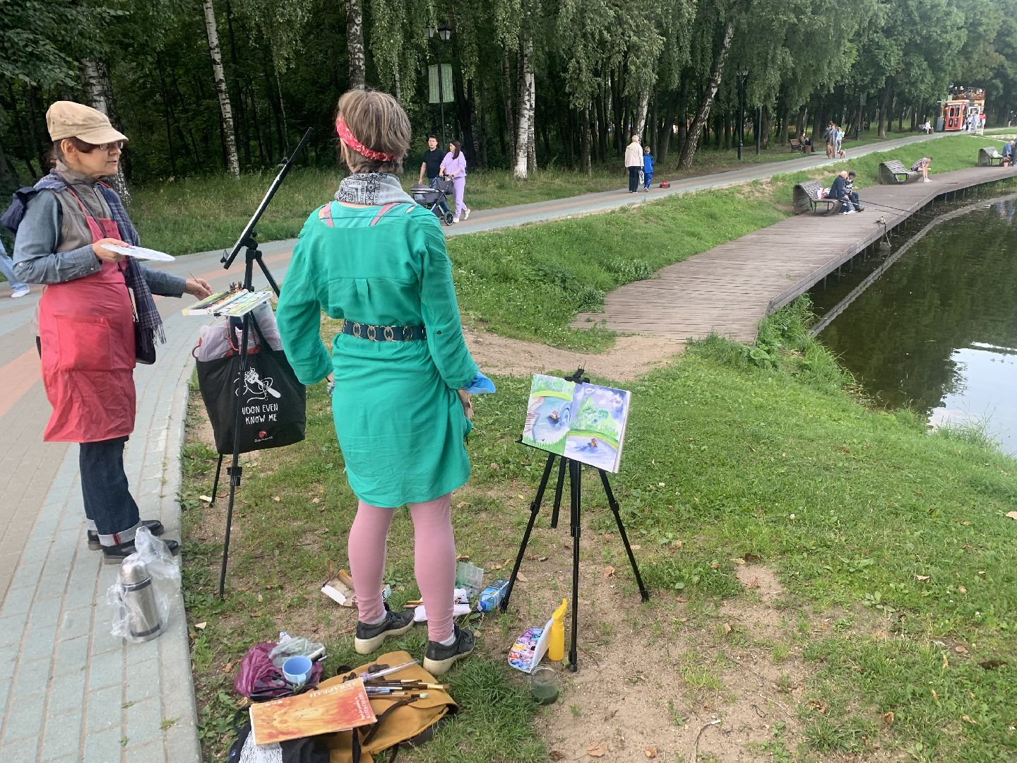Творчество, художник, Красногорск, картина, парк, лето в подмосковье,