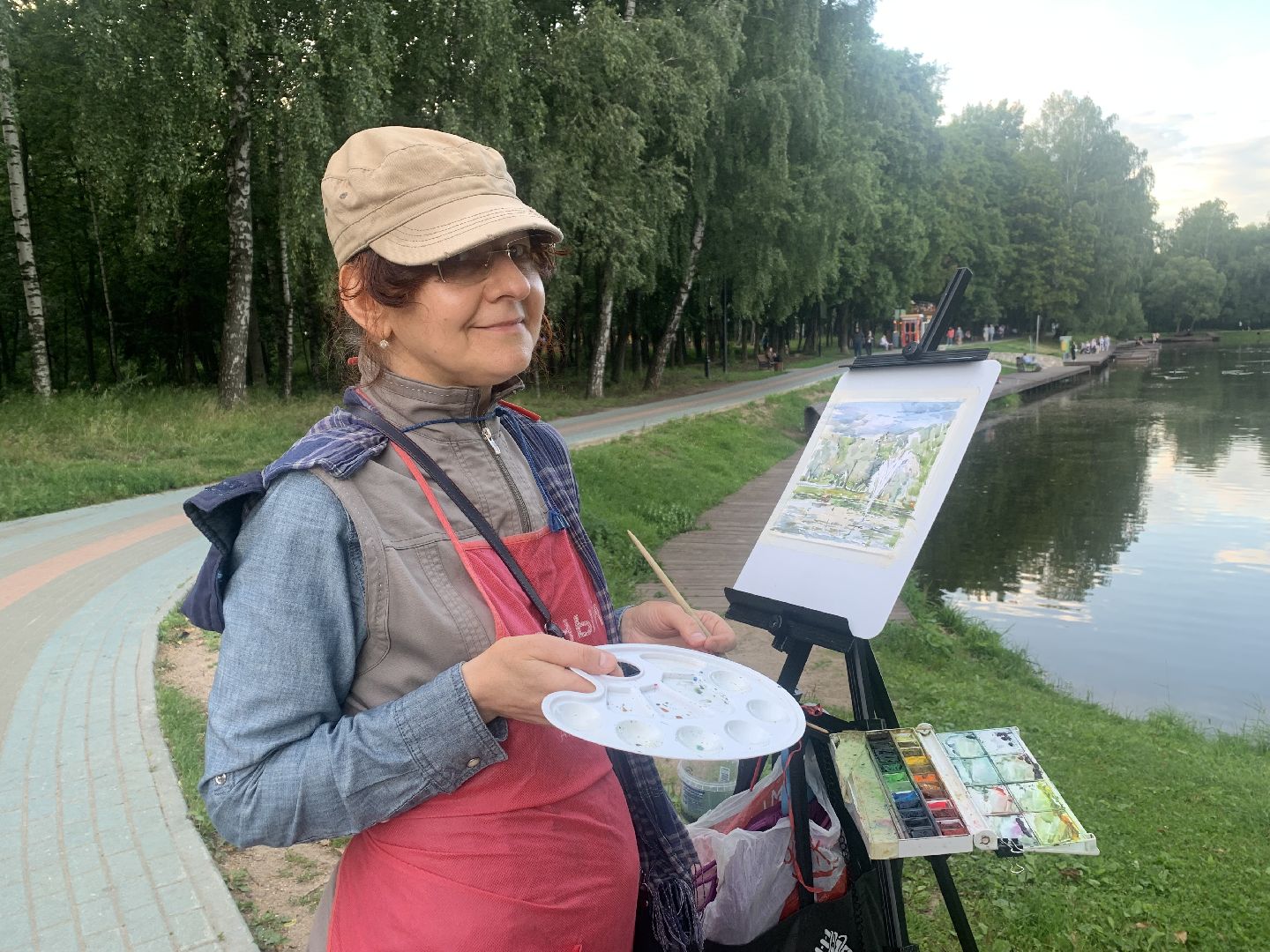 Творчество, художник, Красногорск, картина, парк, лето в подмосковье,