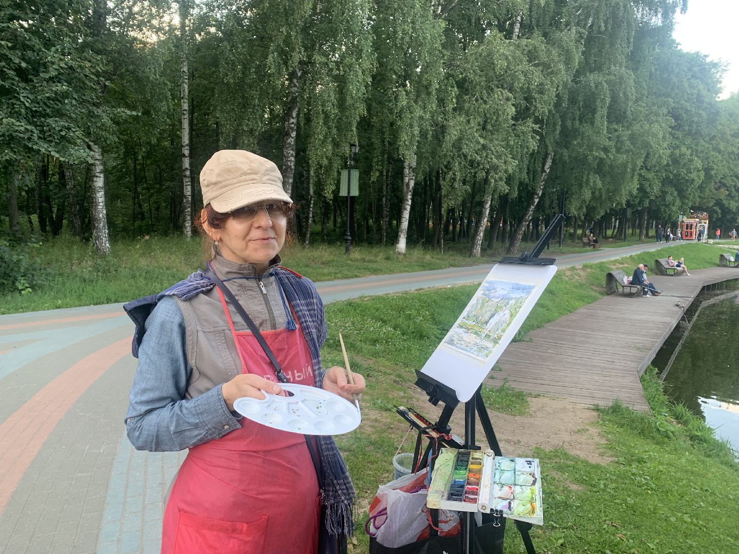 Творчество, художник, Красногорск, картина, парк, лето в подмосковье,