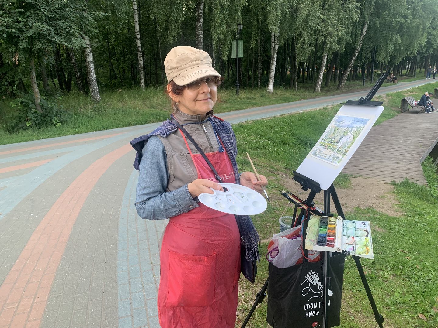 Творчество, художник, Красногорск, картина, парк, лето в подмосковье,