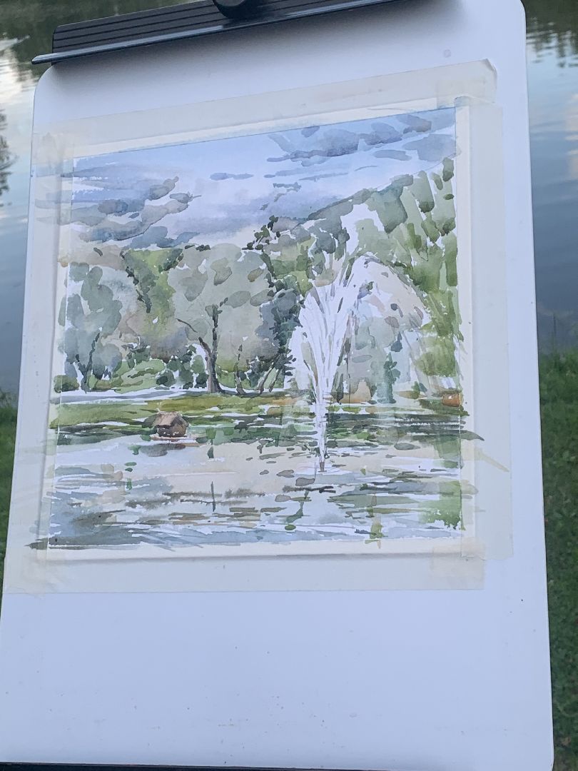 Творчество, художник, Красногорск, картина, парк, лето в подмосковье,