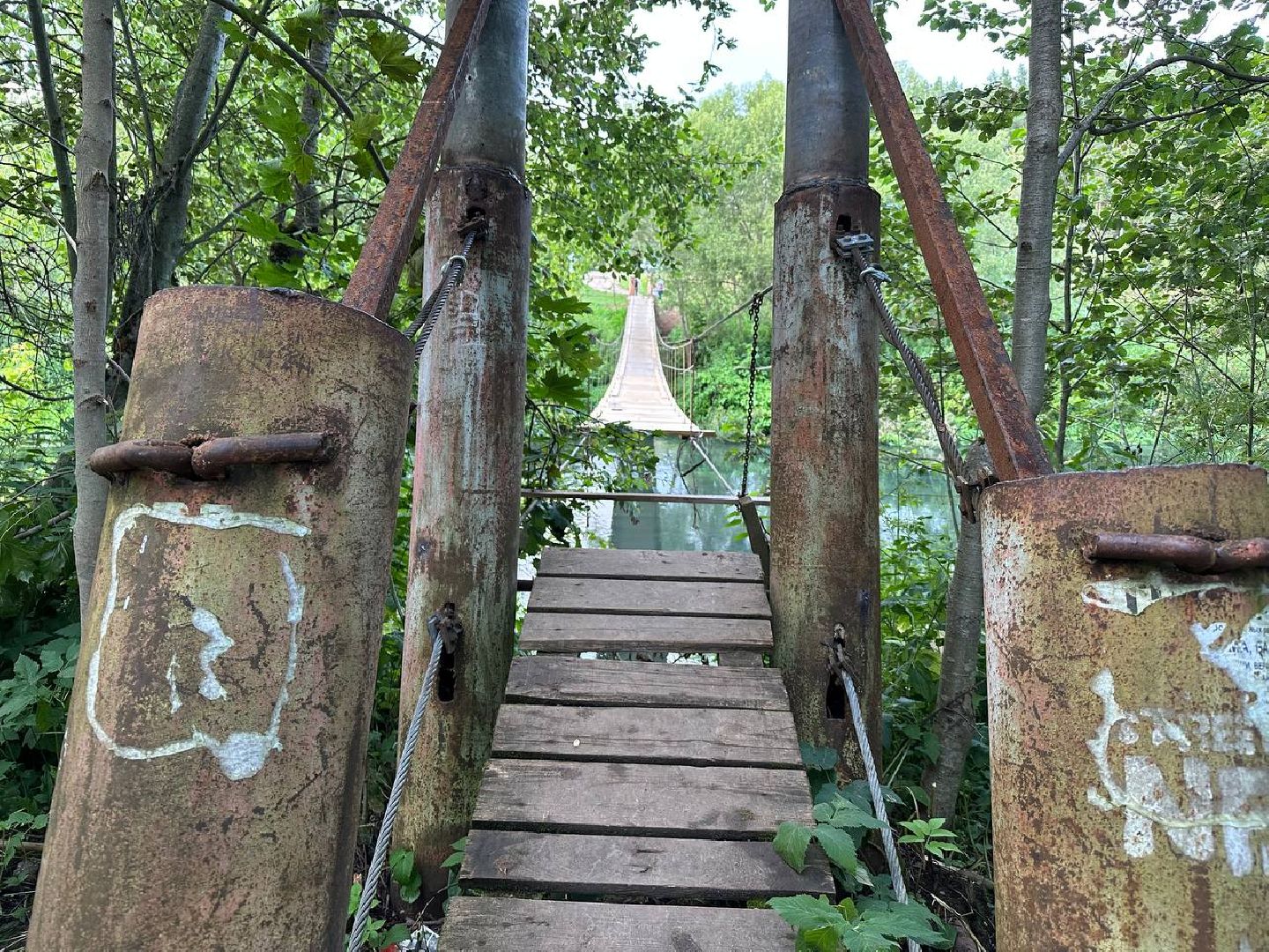 Последствия паводка, Подвесной мост, Атепцево, Наро-Фоминск, ремонт моста