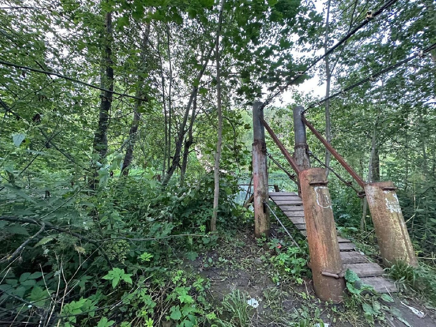 Последствия паводка, Подвесной мост, Атепцево, Наро-Фоминск, ремонт моста