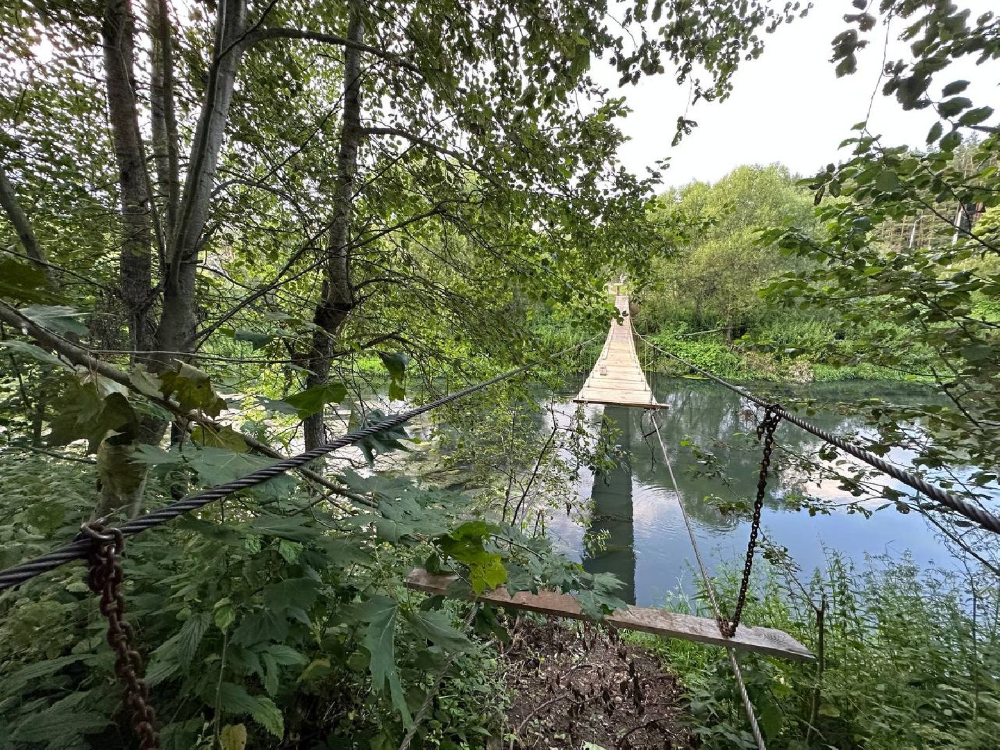 Последствия паводка, Подвесной мост, Атепцево, Наро-Фоминск, ремонт моста