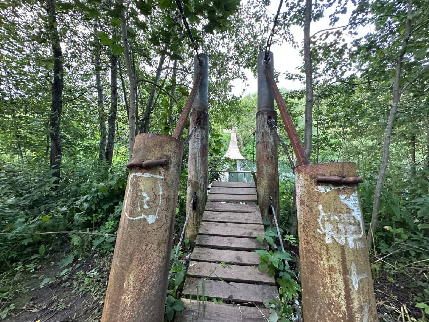 Последствия паводка, Подвесной мост, Атепцево, Наро-Фоминск, ремонт моста