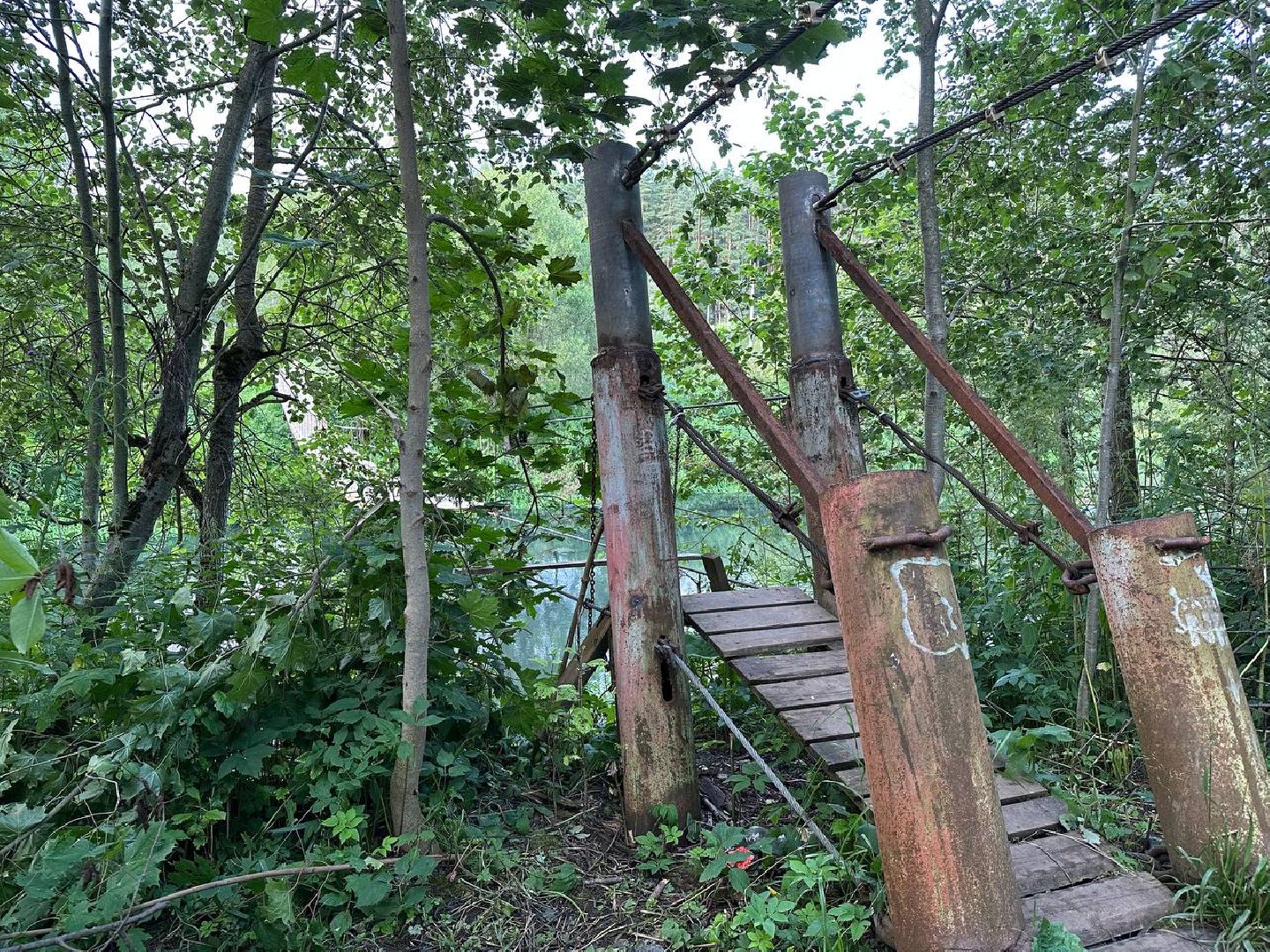 Последствия паводка, Подвесной мост, Атепцево, Наро-Фоминск, ремонт моста