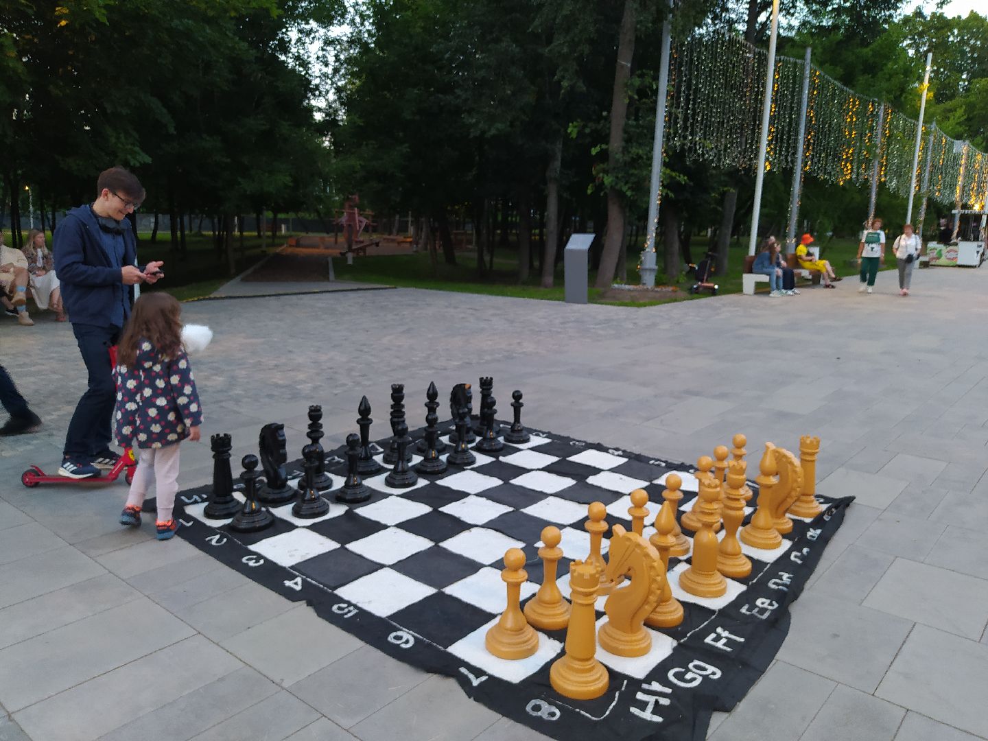 Истра, парк, шахматы, ночь