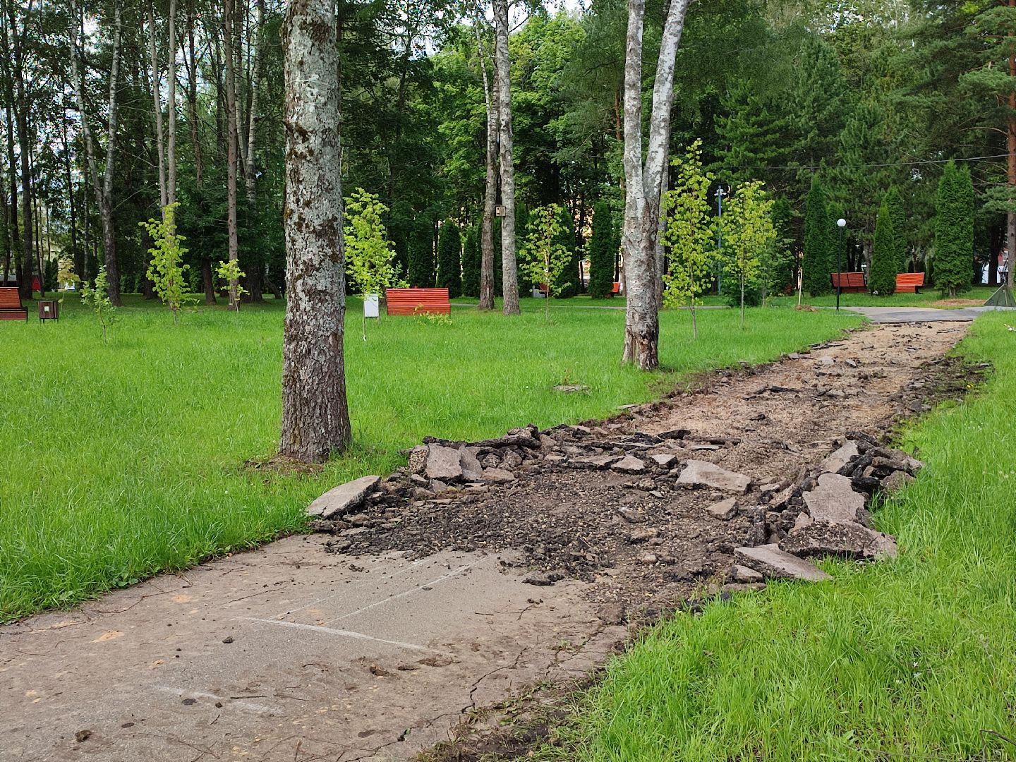 #талдом, #паркпобеды, #благоустройство, #заменаасфальта, #дорожка