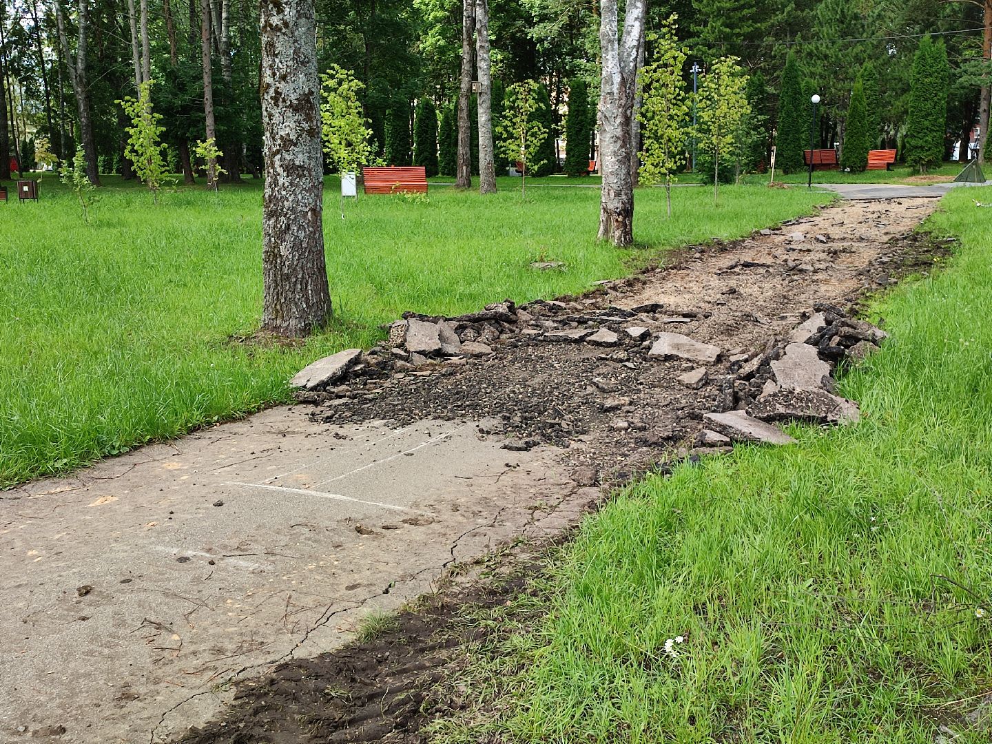 #талдом, #паркпобеды, #благоустройство, #заменаасфальта, #дорожка
