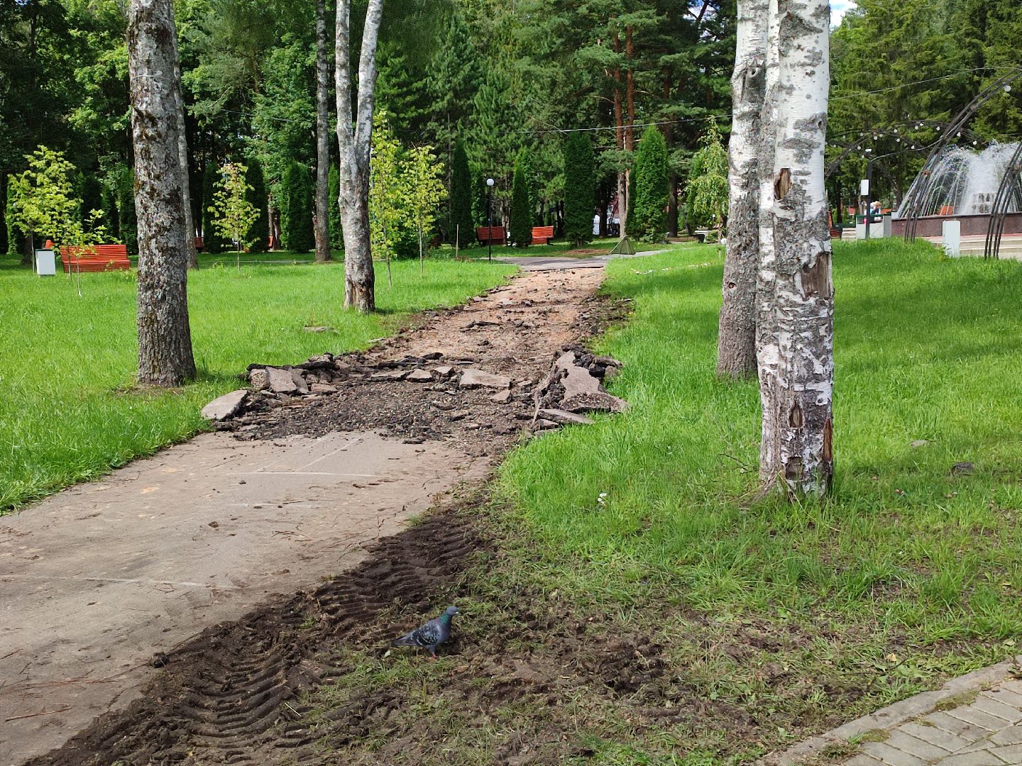 #талдом, #паркпобеды, #благоустройство, #заменаасфальта, #дорожка