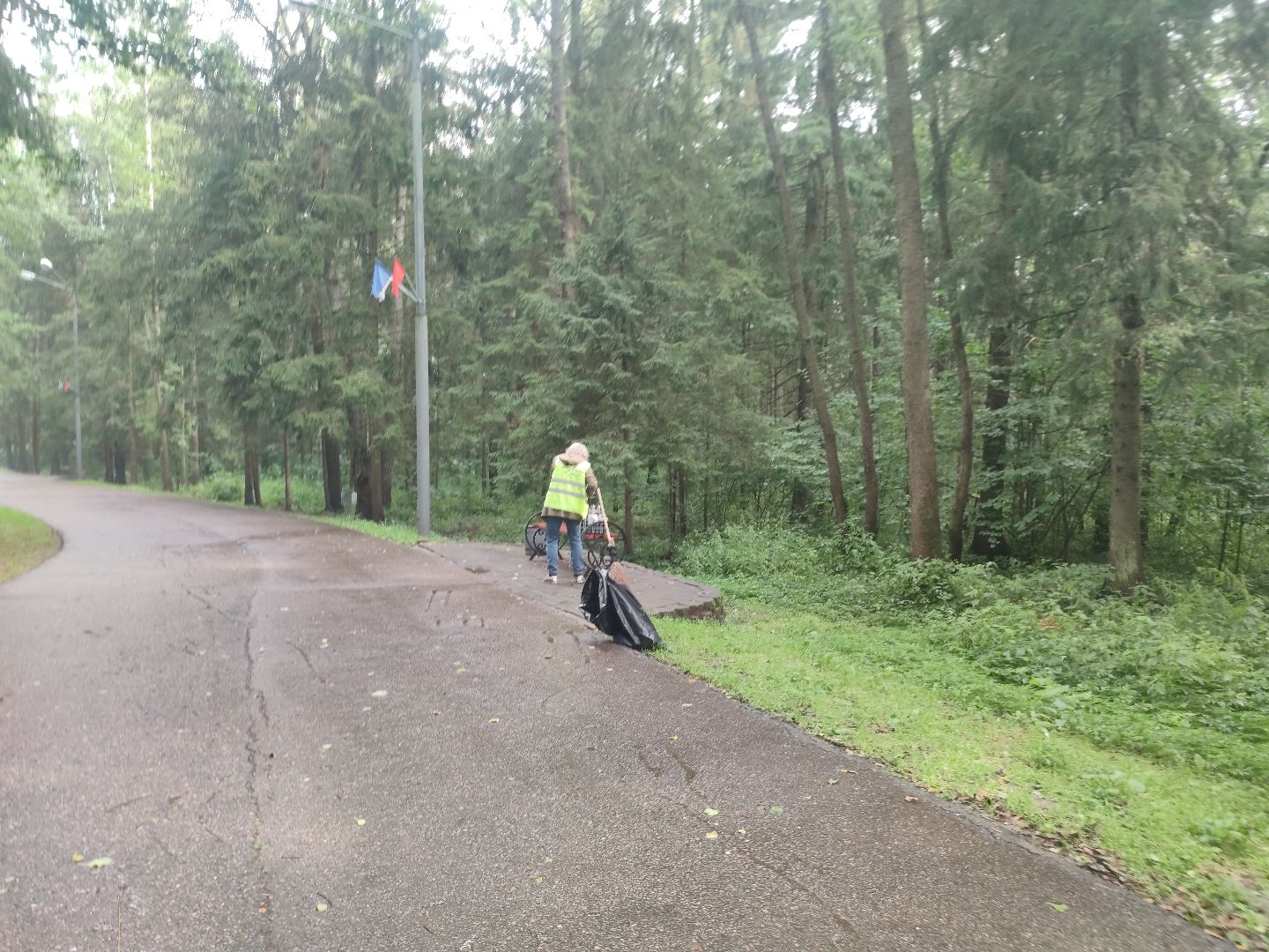Уборка города, чистота, парк, мемориал, Дубна