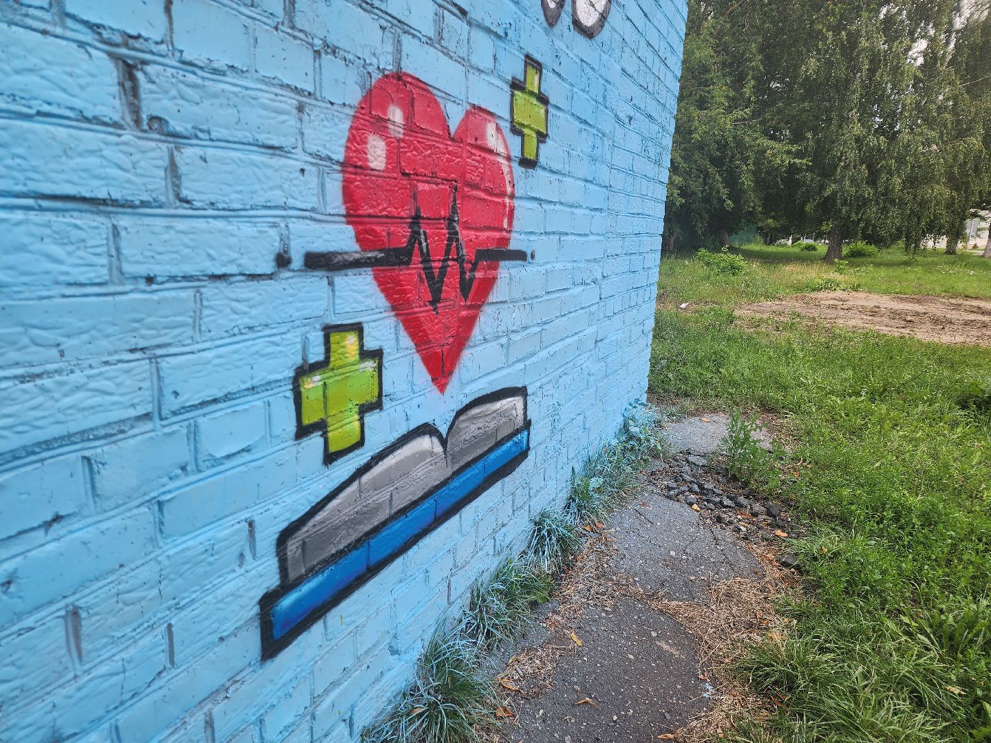 Павловский Посад, городской округ Павловский Посад, люди, граффити, рисунок, врачи, медики