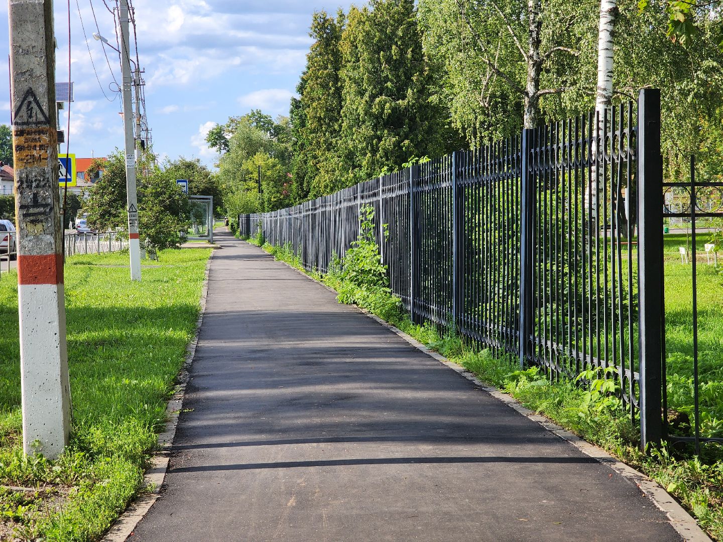 Новый тротуар, школа №18, Павловский Посад, ремонт, благоустройство