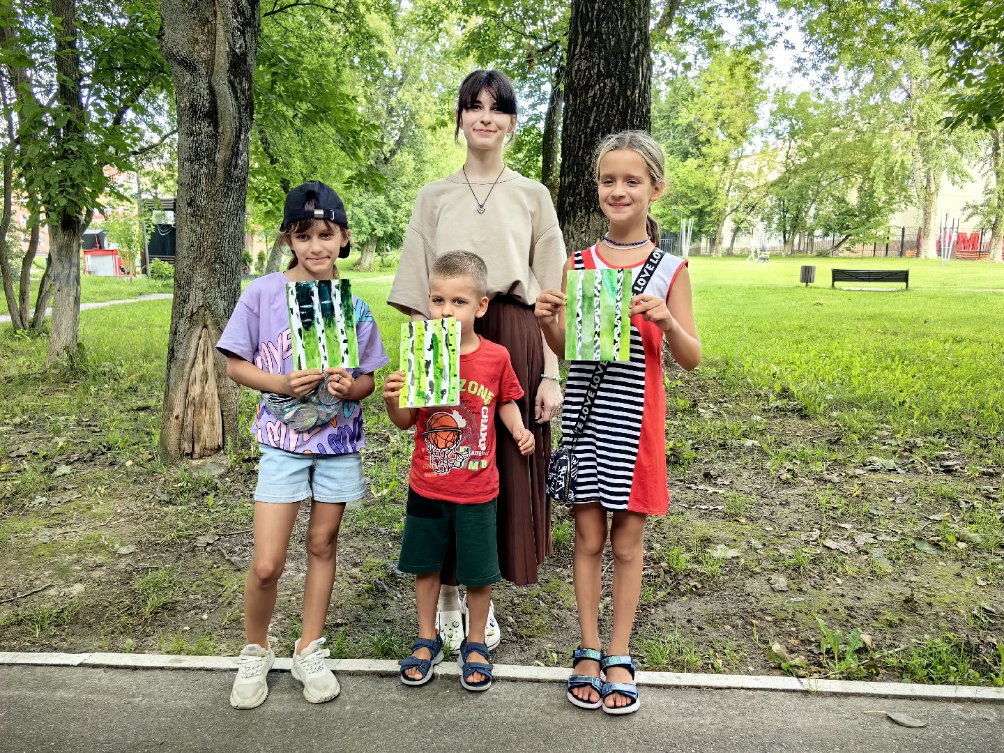 Мастер-класс, рисунок, дети, кисти, парк