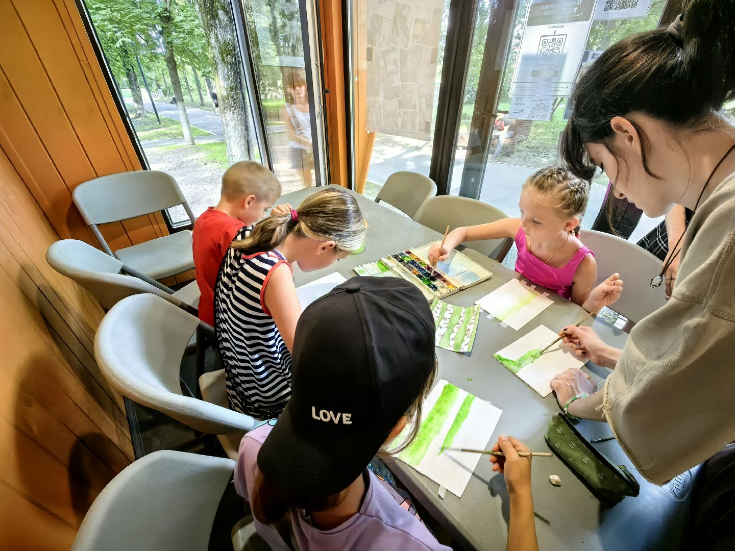 Мастер-класс, рисунок, дети, кисти, парк