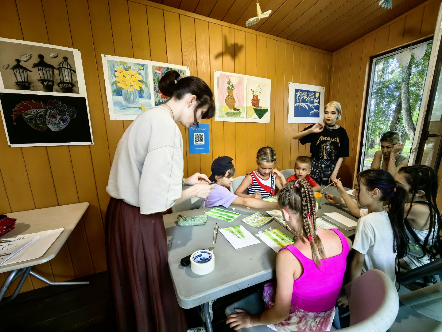 Мастер-класс, рисунок, дети, кисти, парк