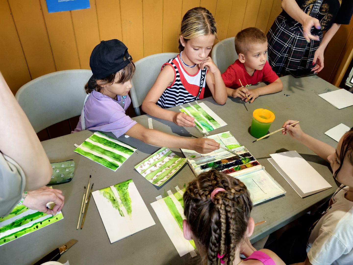 Мастер-класс, рисунок, дети, кисти, парк