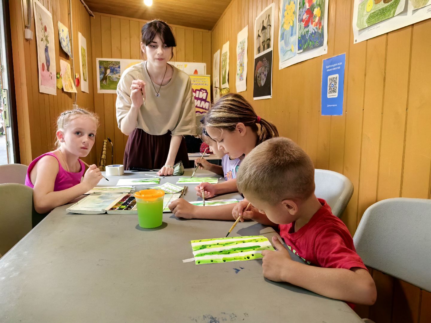 Мастер-класс, рисунок, дети, кисти, парк