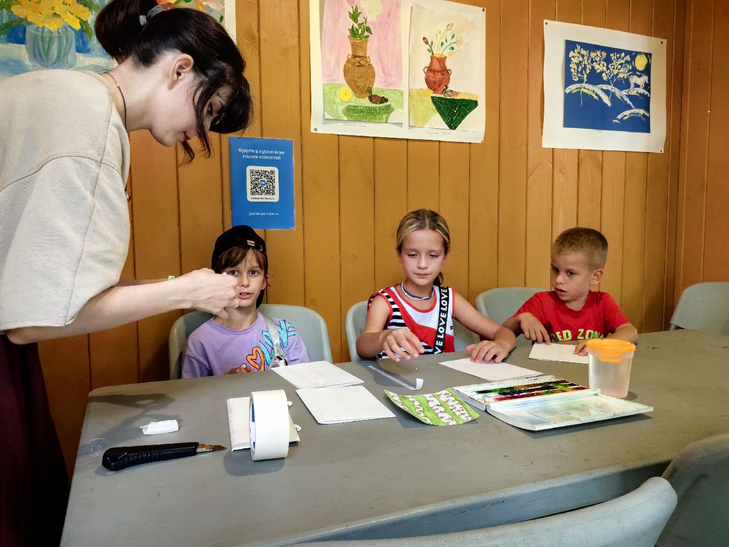 Мастер-класс, рисунок, дети, кисти, парк