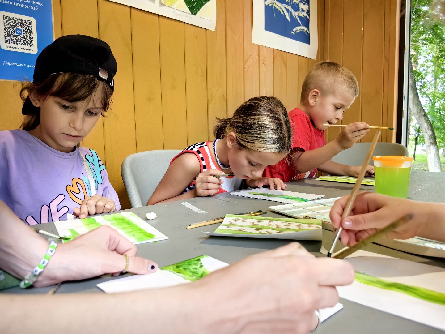 Мастер-класс, рисунок, дети, кисти, парк