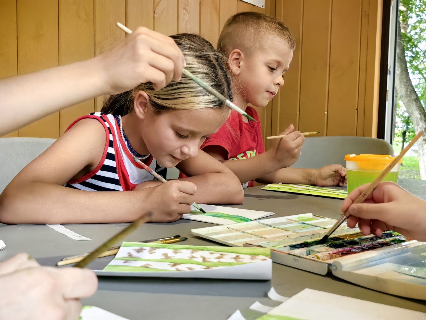 Мастер-класс, рисунок, дети, кисти, парк