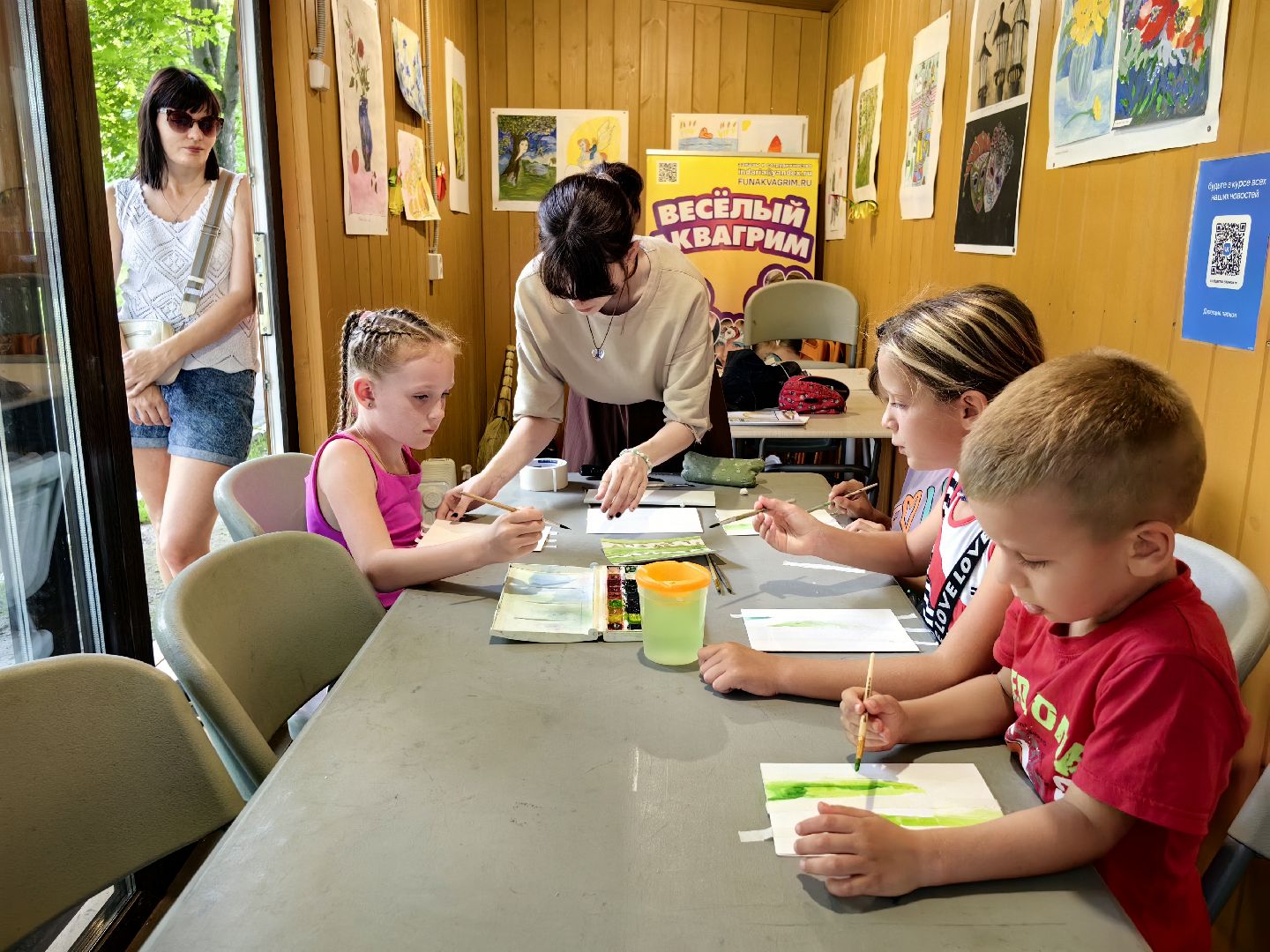 Мастер-класс, рисунок, дети, кисти, парк