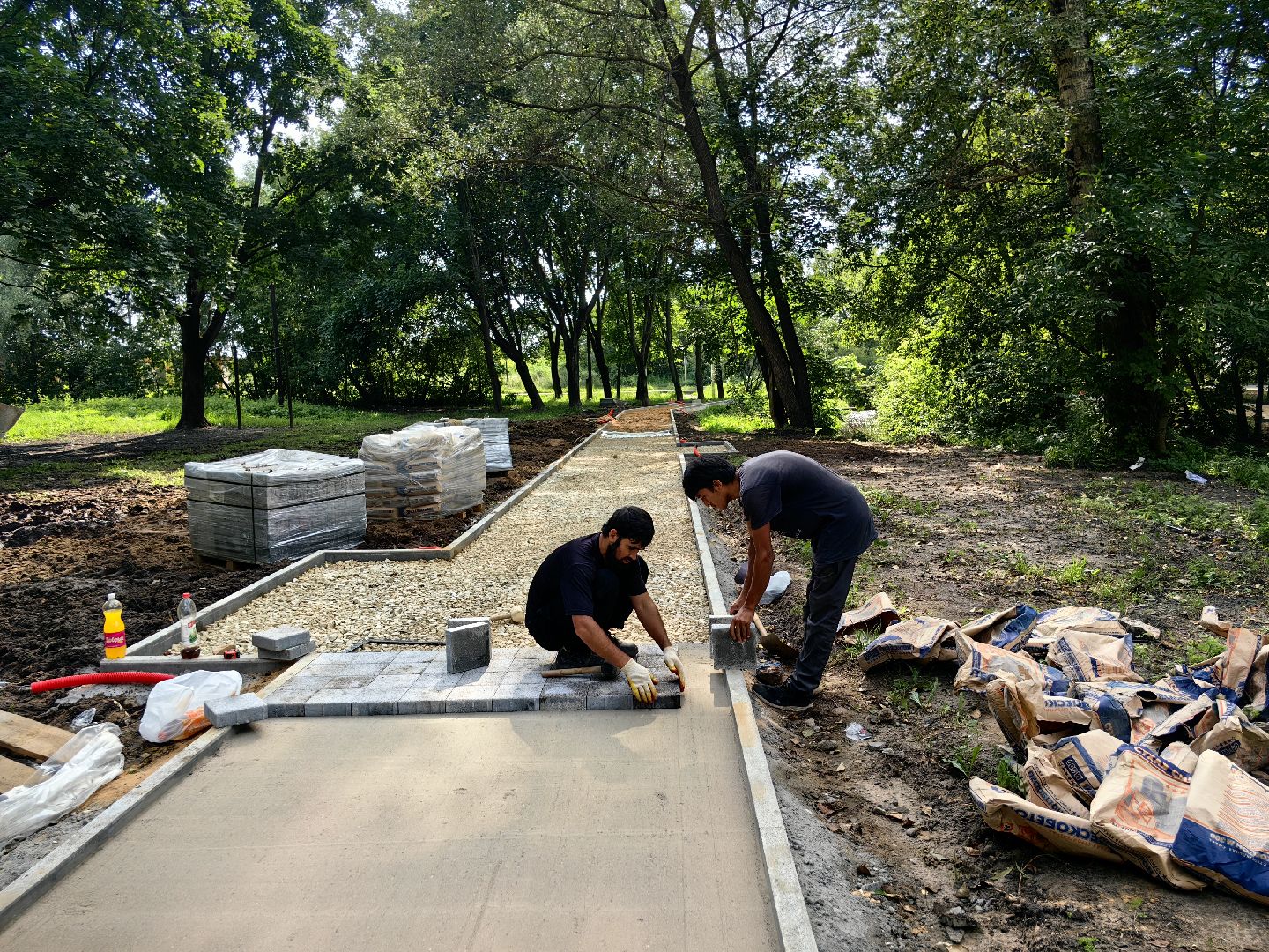 Тротуар, бордюр, обустройство, пешеходная зона