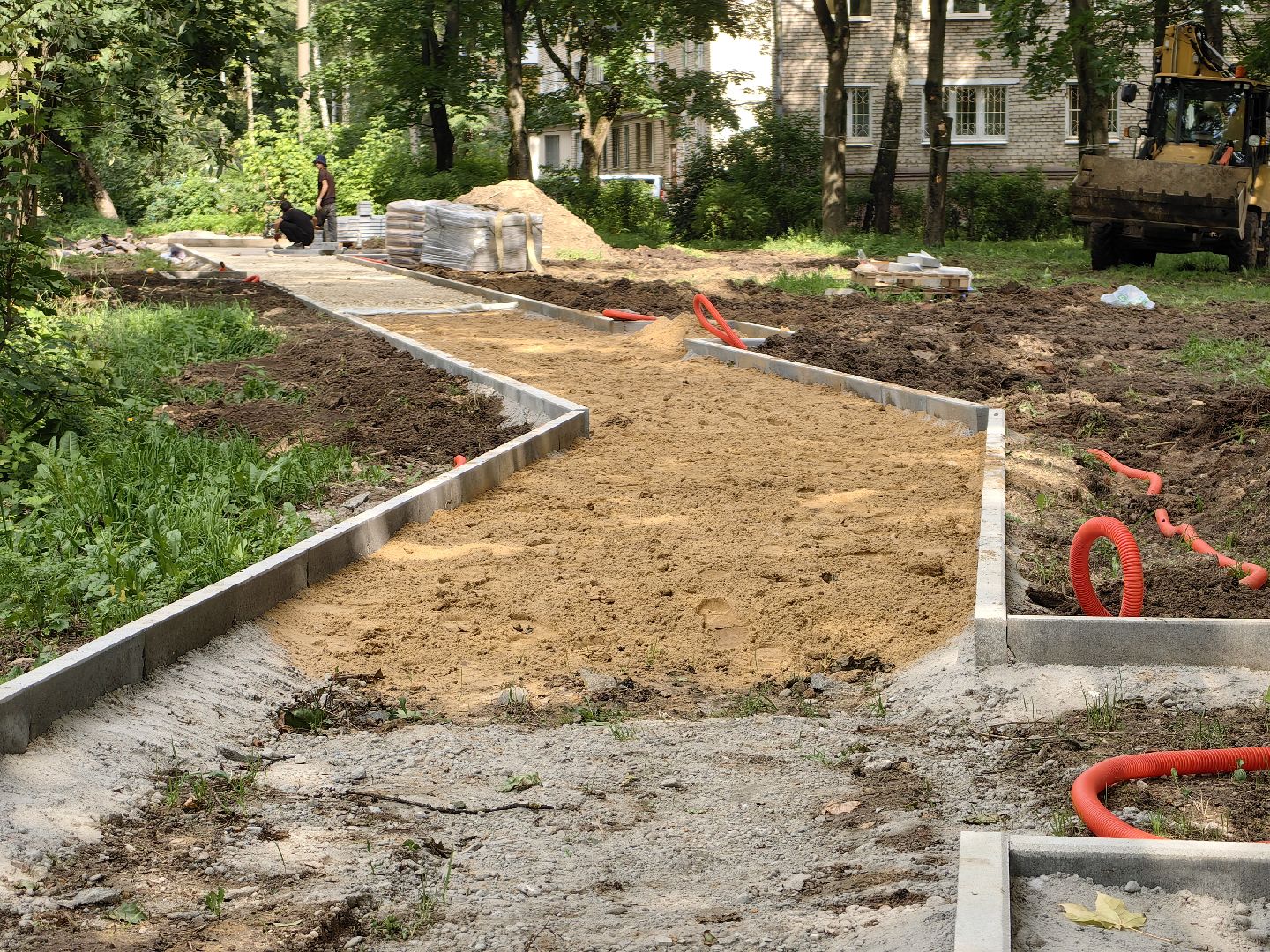 Тротуар, бордюр, обустройство, пешеходная зона