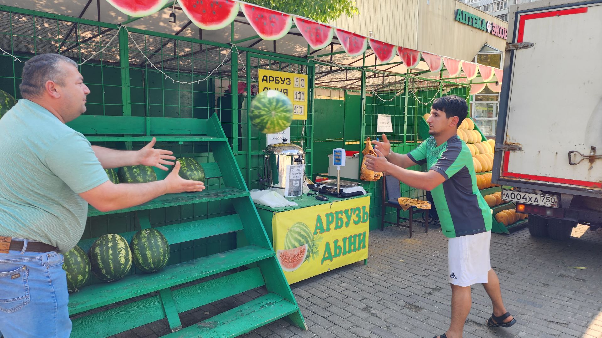 торговля, сезон арбузов,