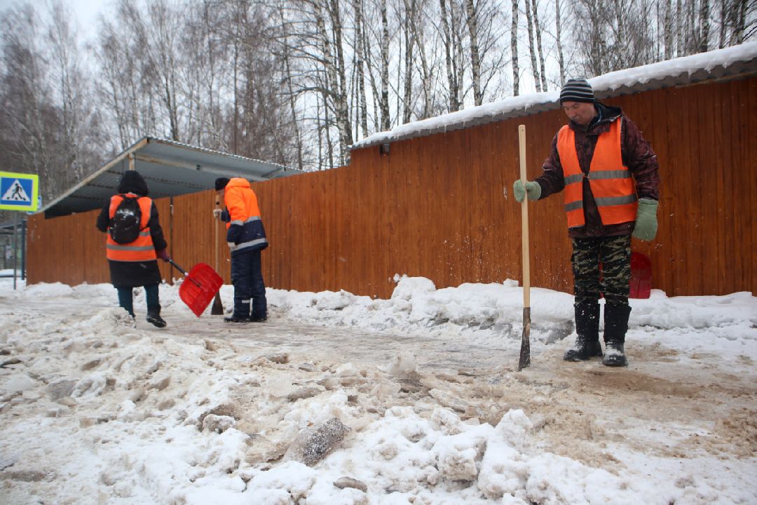 Пущино, благоустройство, зима, коммунальщики.