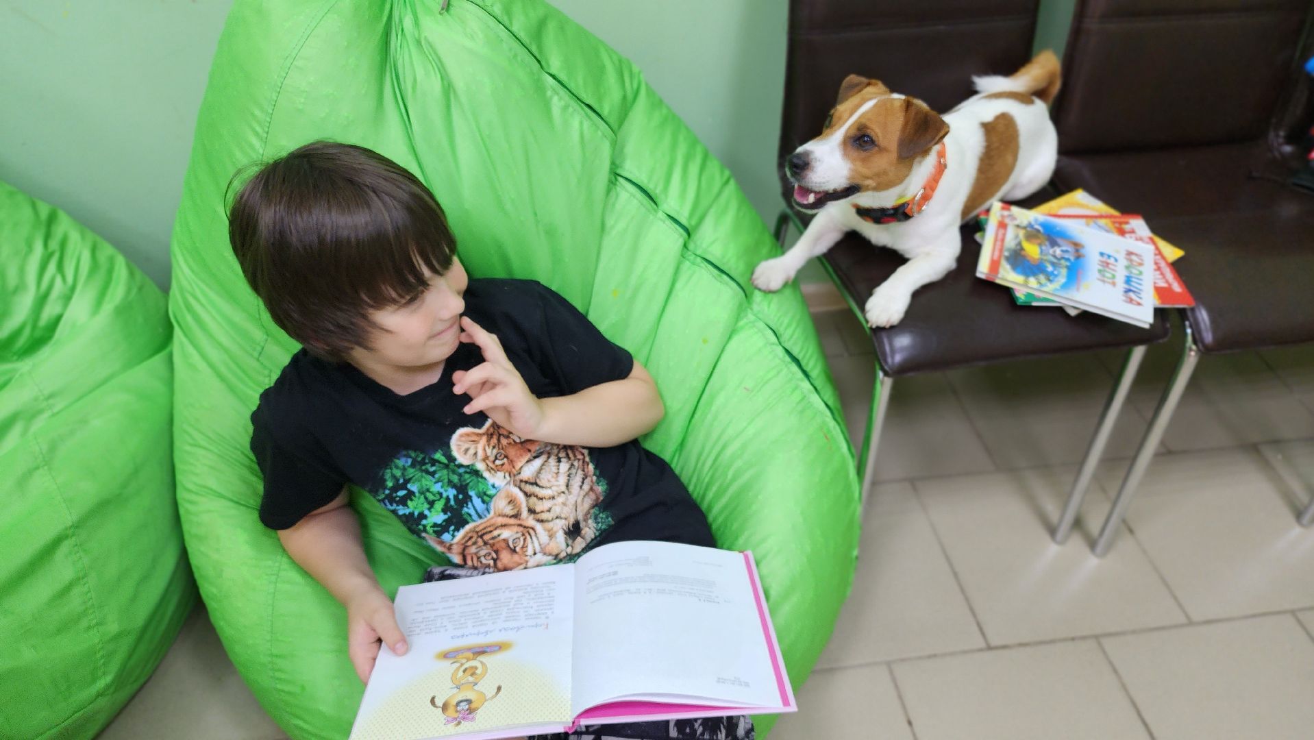 собака-терапевт, чтение, библиотека, Протвино, канистерапия