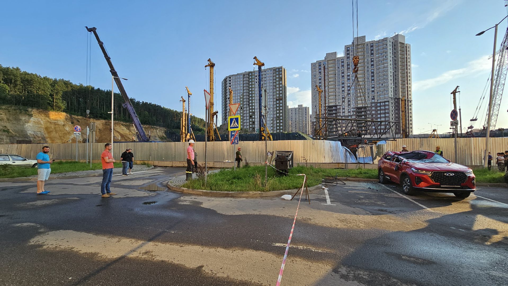 происшествие, башенный кран, Котельники