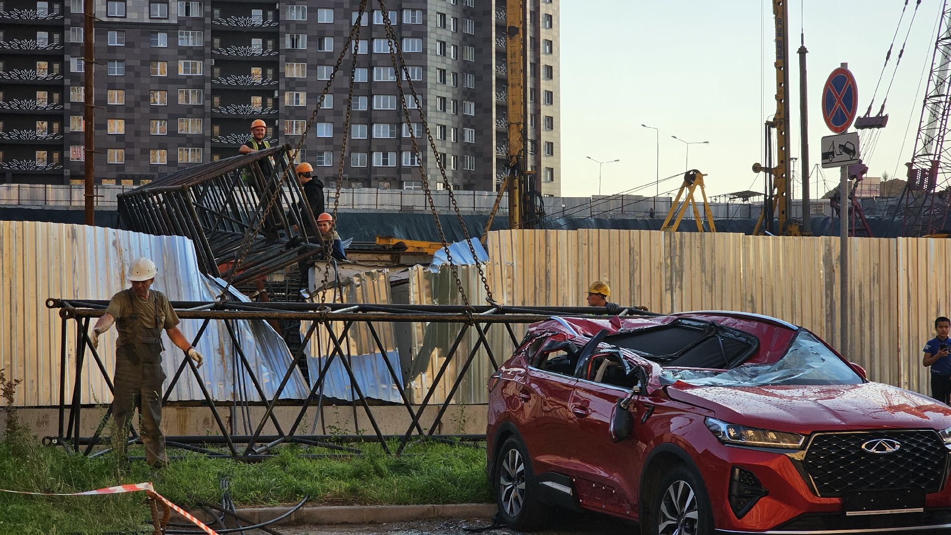 происшествие, башенный кран, Котельники