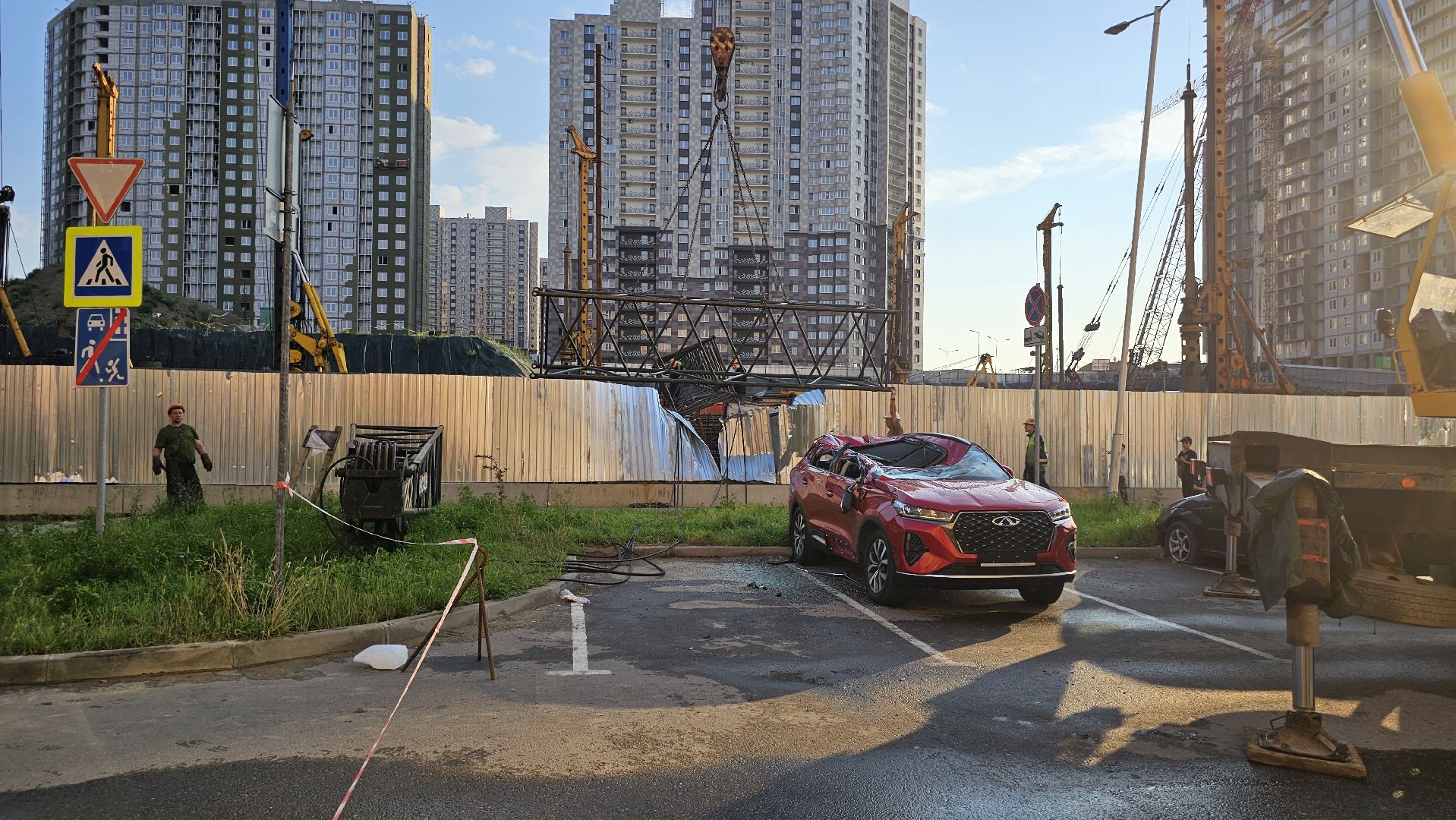 происшествие, башенный кран, Котельники