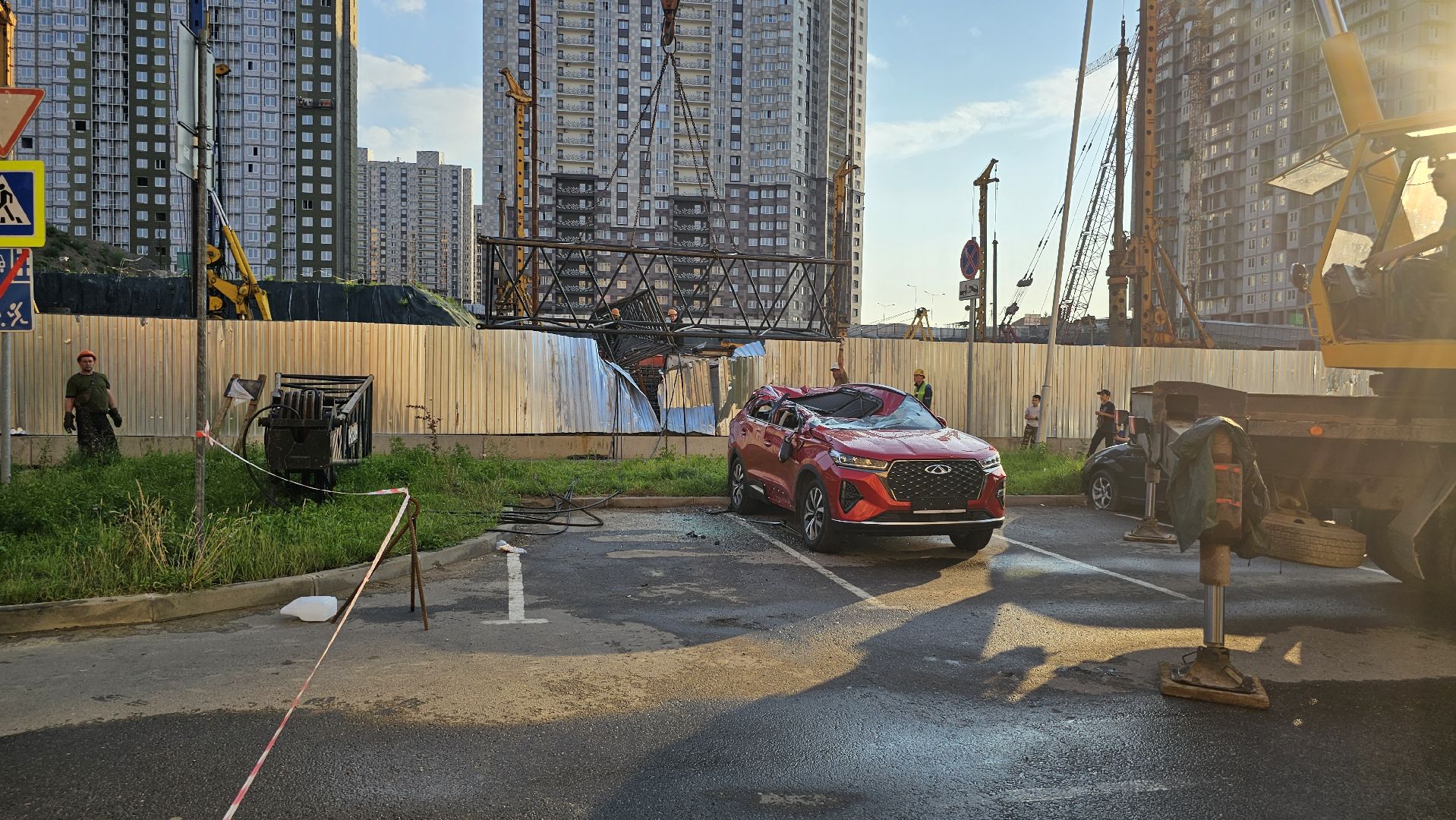 происшествие, башенный кран, Котельники