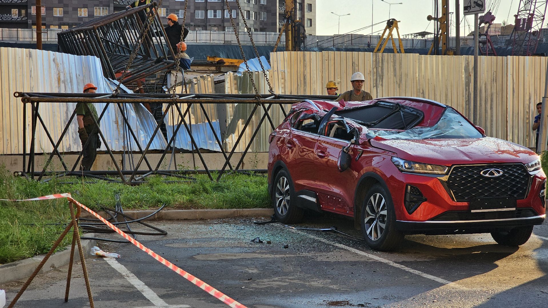 происшествие, башенный кран, Котельники