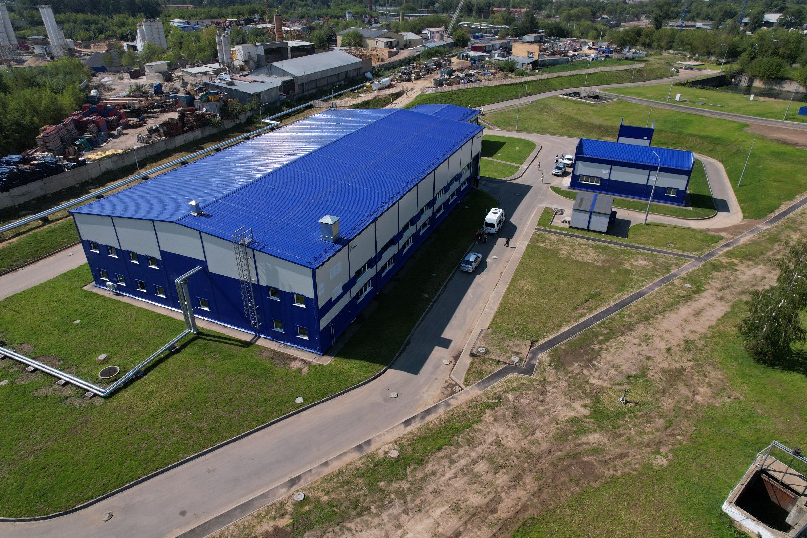 очистные, щелково, вода, видео с коптера,