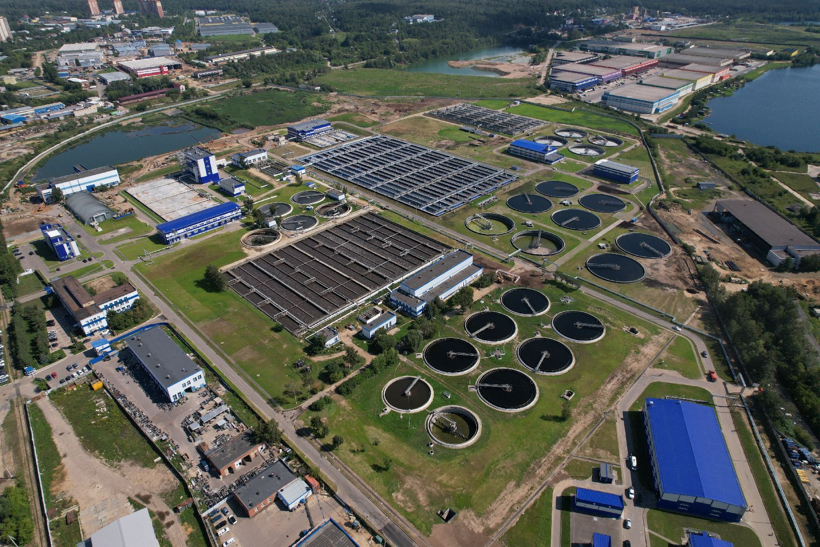 очистные, щелково, вода, видео с коптера,