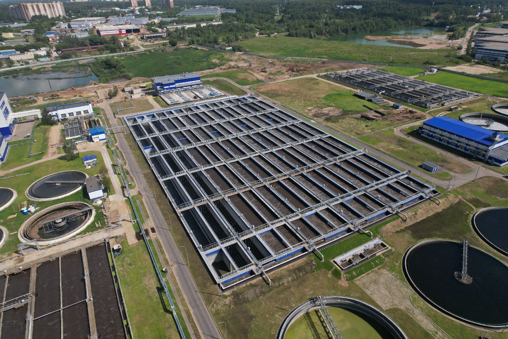 очистные, щелково, вода, видео с коптера,