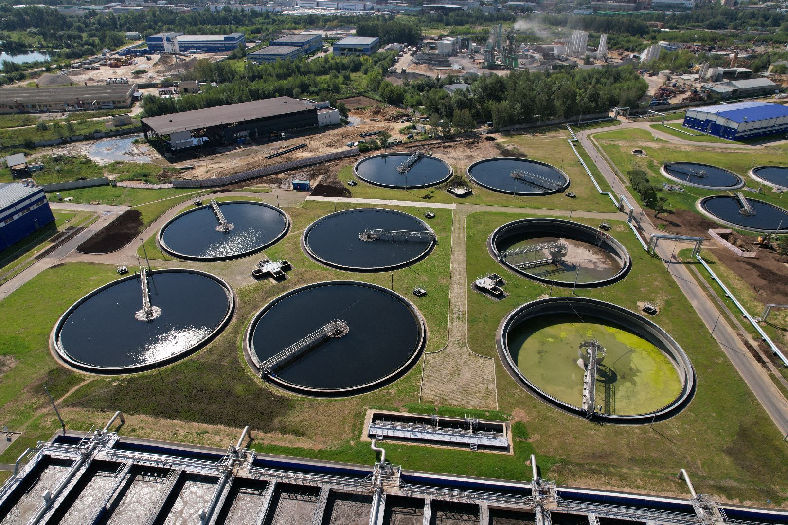 очистные, щелково, вода, видео с коптера,