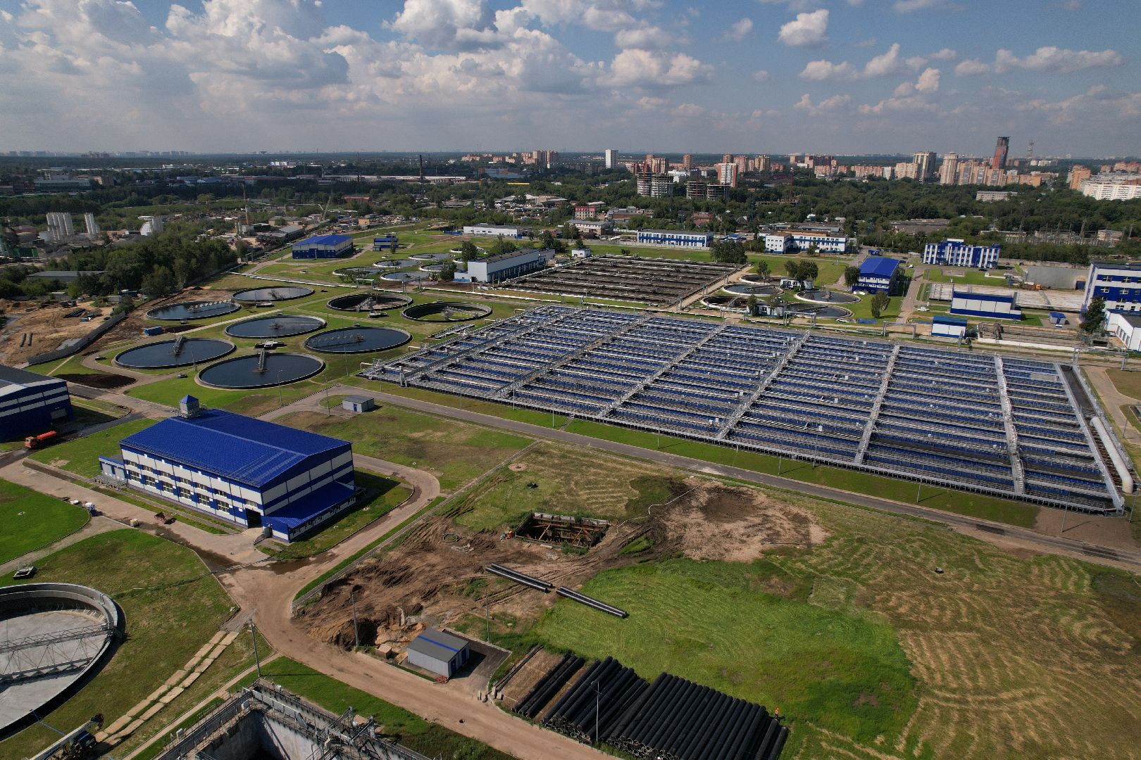 очистные, щелково, вода, видео с коптера,