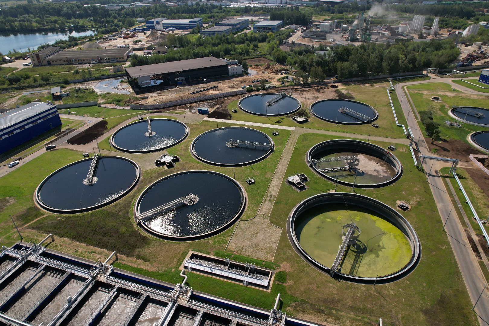 очистные, щелково, вода, видео с коптера,