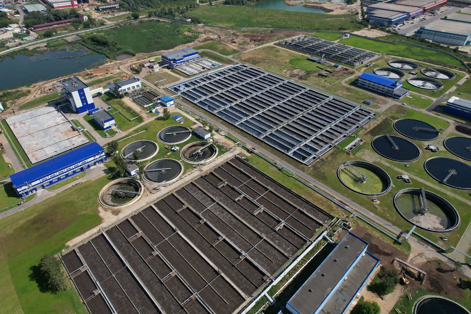 очистные, щелково, вода, видео с коптера,