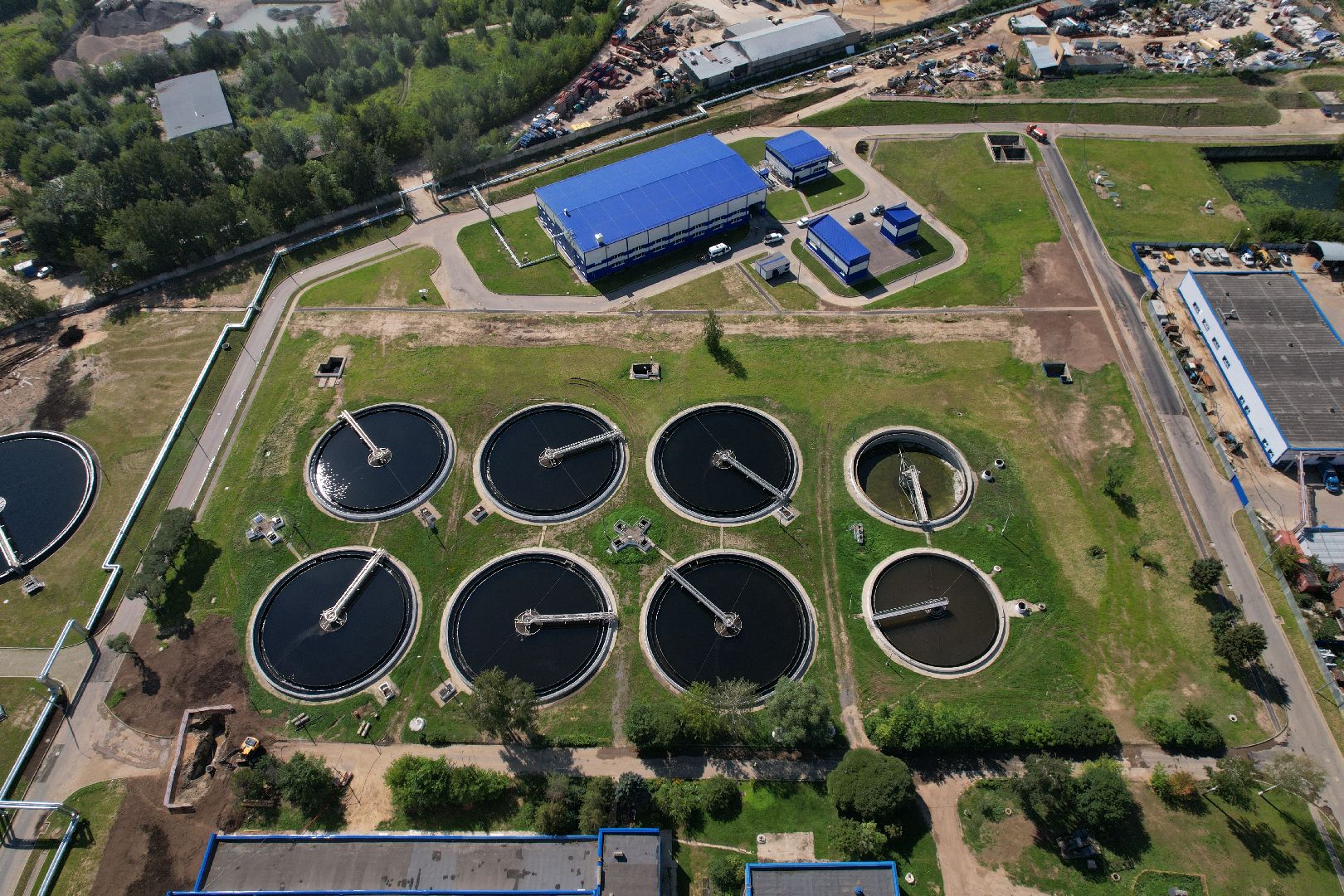 очистные, щелково, вода, видео с коптера,