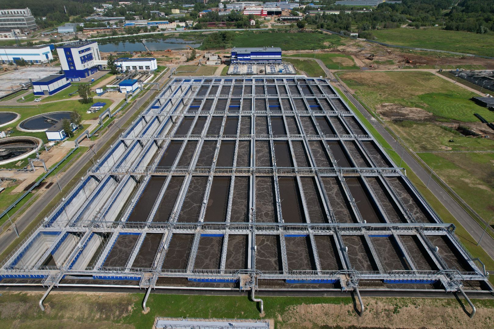 очистные, щелково, вода, видео с коптера,