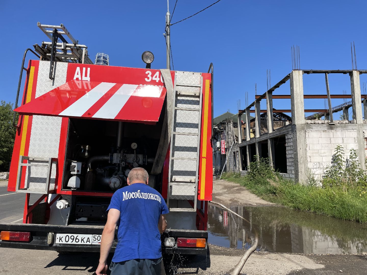 Пожар, Люберцы, люди, огонь