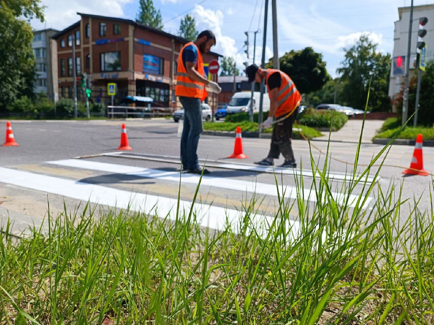 Можайск, Можайский городской округ, Подмосковье, разметка, пешеходные переходы, дорога, работы, социальные объекты