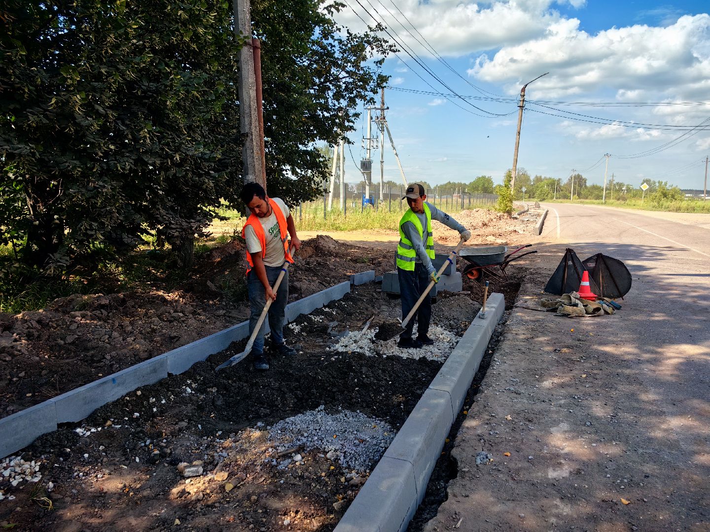 Асфальт, тротуар, бригада, покрытие, пешеходы