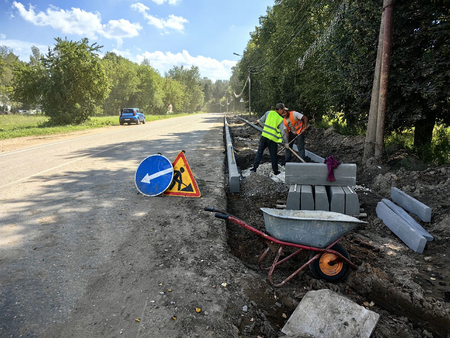 Асфальт, тротуар, бригада, покрытие, пешеходы